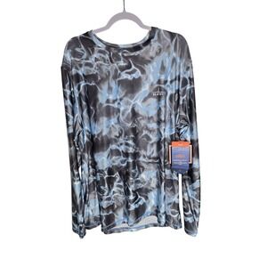 Habit Mariana Inlet Performance Tee Mens XL Blue Grey Long‎ Sleeve Fishing Shirt